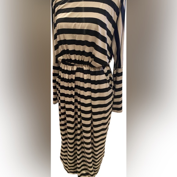 Striped Modest Dress - Picture 2 of 2
